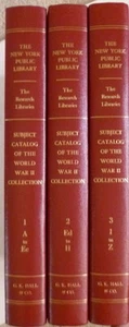 Subject Catalog Cards World War II Collection 3 Vol. Complete New York Library - Picture 1 of 3