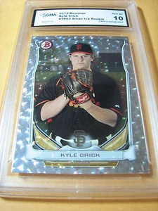 KYLE CRICK GIANTS 2014 BOWMAN SILVER ICE ROOKIE RC # TP63 GRADO 10 - Foto 1 di 1