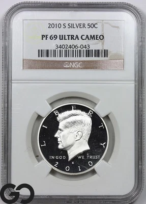2010-S Kennedy Half Dollar ULTRA CAMEO PROOF, NGC PF-69 ULTRA CAMEO - Image 1 of 4