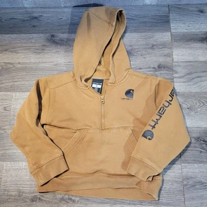 Carhartt braunes Kapuzenpullover mit 1/4-Reißverschluss Größe 4T Jungen Kinder  - Bild 1 von 8