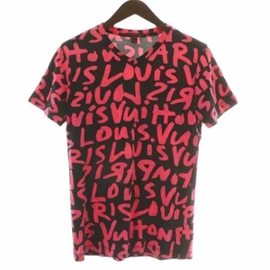 Louis Vuitton T-Shirt Oberteil Kurzarm V-Ausschnitt Grafik Gesamtmuster S schwarz gebraucht - Bild 1 von 6