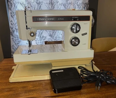 VINTAGE Kenmore Sears 158-15810 Sewing Machine 16 Stitch Buttonhole Tested - Image 1 of 4