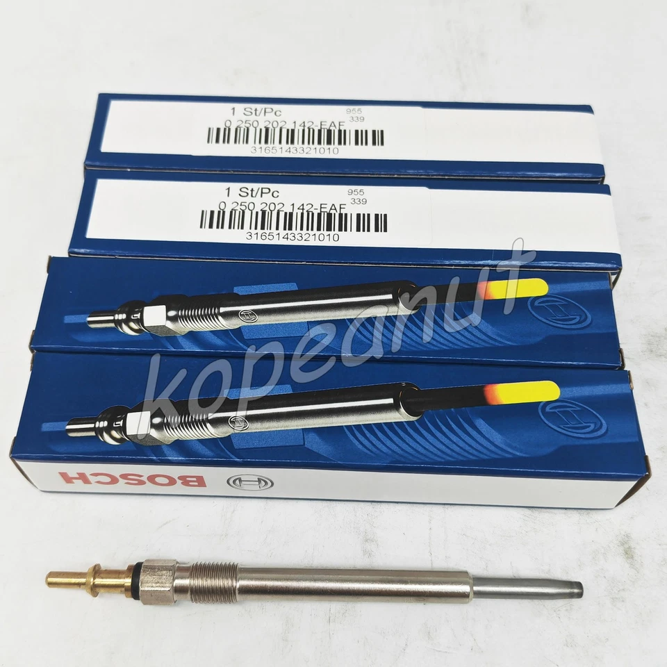 4X 0250202142 BOSCH Diesel Glow Plug Set Kit Fit For Dodge Sprinter Freightliner Foto 1 de 4