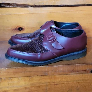 Dr Martens Ashland Dress Shoes Size 10 US Maroon Single Monk Split Toe Oxfords - Picture 1 of 8