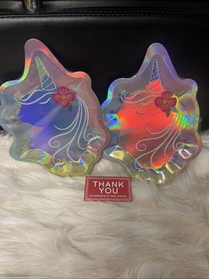 Unicorn Foil 7 Inch Paper Plates 8 Per Pack Tableware LOT OF 2 - Image 1 of 3