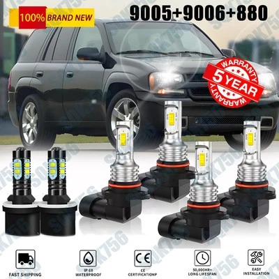 Faros LED delanteros + faros antiniebla 6X para Chevy TrailBlazer 2002-2009 Foto 1 de 4