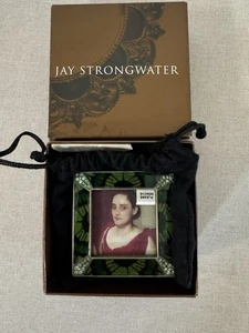 Jay Strongwater Green Enamel Picture Frame With Swarovski Crystals 3"×3" NIB - Picture 1 of 6