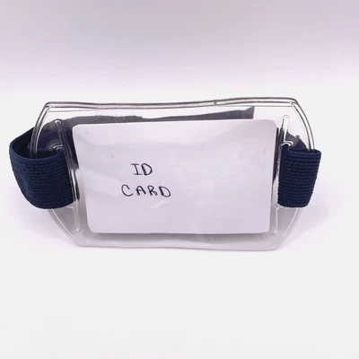 Brazalete Foto Identificación Porta Insignia Vinilo Horizontal con Correa Azul Marino Unidad Única Foto 1 de 3