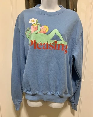 Harry Styles-The PLEASING Cuello Redondo Azul Talla Mediana Mujer’s Y2K Foto 1 de 4