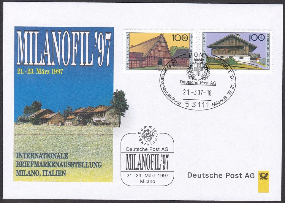 PEX0050 Intl. Stamp Exhibit. Germany Cover, MILANOFIL 1997, Milano - Image 1 of 1