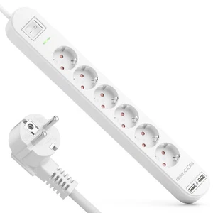 Steckdosenleiste 6 Fach mit USB Mehrfachstecker Steckdose Stromleiste 5m Kabel - Bild 1 von 7