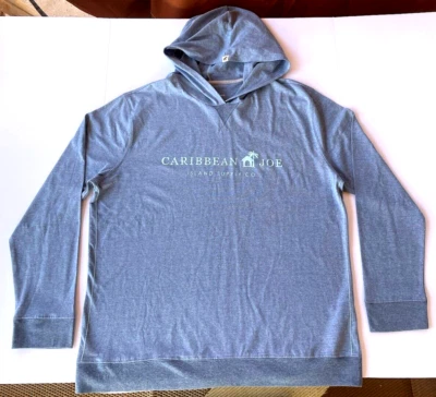 Pullover Para Hombre Caribbean Joe Azul Polvoriento Talla XL Palmera Cabaña Exterior Delgado Foto 1 de 4