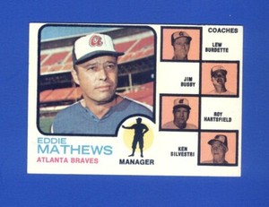 1973 Topps Baseball #237 EDDIE MATHEWS - Manager Atlanta Braves (HOF)