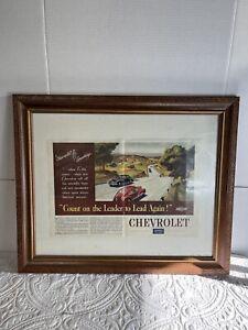 Chevrolet “C-Day” Original 1940S Ad Print Professionally Framed 19 X 23”
