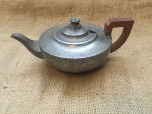 Harrods vintage pewter teapot mcm hammered pewter, interior design ,ornamental - Picture 1 of 7