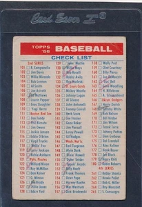 1956 Topps #NNO Checklist Poor (Marked) 56TNNO-92015-2 - Picture 1 of 1