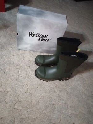 Western Chief Olive Drab Neoprene Insulated Safety Toe Boots Mens Size 10 - Image 1 of 4