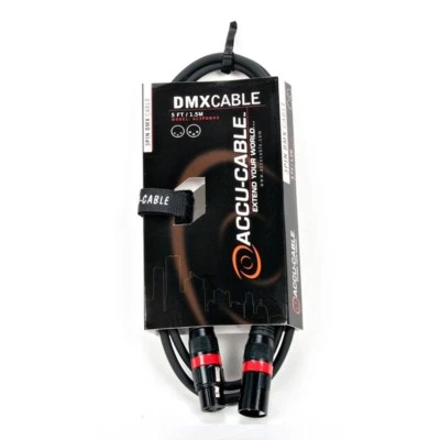 Accu Cable 5'-3 Pin dj Lighting DMX Cable AC3PDMX5 - Image 1 of 2