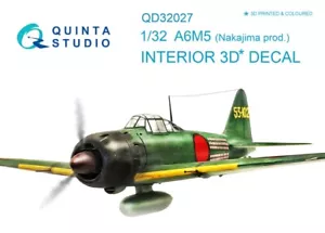 Quinta Studio QD32027 1/32 A6M5 (Nakajima Prod.) Decalcomania interni 3D (per Tamiya) - Foto 1 di 7