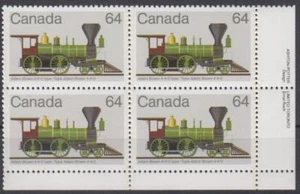 CYB30 - CANADA 1983 LOCOMOTIVES TRAINS PLATE BLOCKS LR RAILROADS SC1002 MNH - Picture 1 of 1