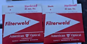 American Optical Filterweld Shade 6 Hardened 50mm Round lens set NIP - Picture 1 of 7