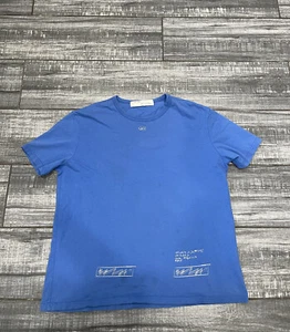 Off-White Graphic Logo LONDON T shirt Virgil Abloh 2013 Label XL BLUE Mens - Picture 1 of 14