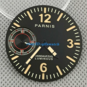 Parnis 36mm Black watch dial with hands Fit ETA 6497 seagull st3600 movement - Picture 1 of 3