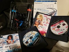 Sing Star PS2 Microphones bundle: 80's + pop vol 2 *mic's also Compatible w PS3