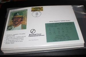 Lot Of 50  Catfish Hunter 6x9 1st Day issue stamp Coopetstown 1987 HOF - Picture 1 of 4
