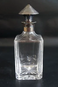 CHRISTOFLE DECANTER CRYSTAL AND SILVER PLATE VINTAGE SQUARE SHAPE - Picture 1 of 5