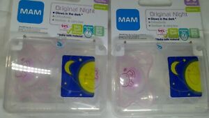 4pcs MAM Original Night Silicone Soother Twin Pack: 0-6m Glow in the dark