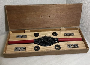 Vintage F. Armstrong Pipe Threader Die Set Bridgeport CT USA Wooden Box **AS IS* - Picture 1 of 13