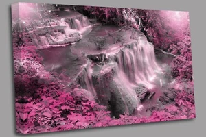 Purple waterfall Canvas Wall Art Ready To Hang - Picture 1 of 6