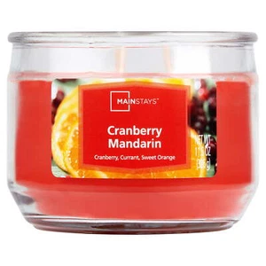 Mainstays Cranberry Mandarin Scented 3-Wick Glass Jar Candle, 11.5 oz. - Picture 1 of 7