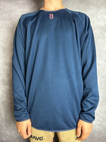 Majestic Shirt Men's Size XL Blue Long Sleeve Therma Base Red Sox MLB Shirt Cover