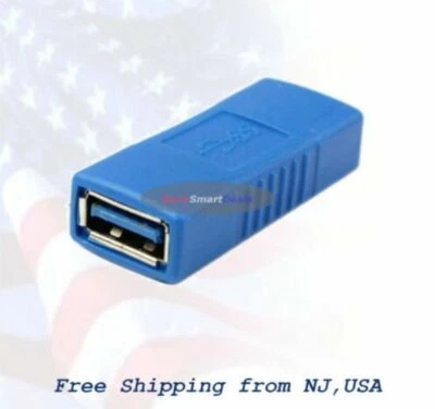 USB 3.0 Type A Female to Female Connector Adapter Coupler Gender Changer Blue - Image 1 of 2