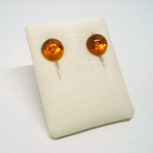 Danish Amber Sterling Silver Earrings, Dänische Bernstein Silber Ohrringe - Bild 1 von 9