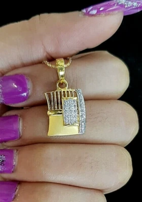 Colgante Oro Fino Oro Amarillo 22K Acabado Alto Unisex Colgante Elegante Diseño Foto 1 de 4