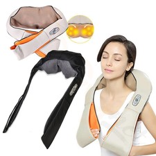 MASSAGGIATORE CERVICALE SHIATSU ROTANTE COLLO GAMBE GLUTEI SCHIENA RISCALDANTE