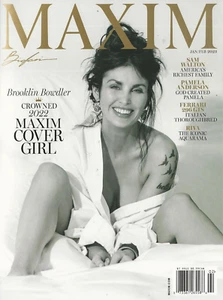 Maxim January February  2023 Brooklin Bowdler Pamela Anderson Ferrari 296GTS  NM - Picture 1 of 1