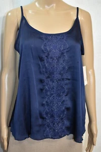 Underella By Ella Moss Cami Navy Beaded   Size Medium - Picture 1 of 6