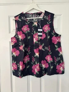 Bnwt The Crew Clothing Company 100% Cotton Floral Sleeveless Top RRP £49 - Picture 1 of 11