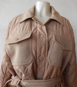 Ann Taylor Weekend Long Jacket Coat Women's X L Weekend Tie Waist Quilted New - Picture 1 of 13