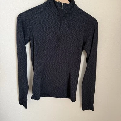 Pullover REI Manga Larga Media Cremallera, Negro Jaspeado Capa Base Senderismo Camping XS Foto 1 de 4