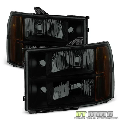 Faros delanteros izquierdo+derecho Black Smoke GMC Sierra 1500 2500HD 3500HD 2007-2013 Foto 1 de 4