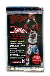 1997-98 Topps Basketball Series 1 Sealed HOBBY Pack DUNCAN/McGRADY RC? Poss Auto - Picture 1 of 2