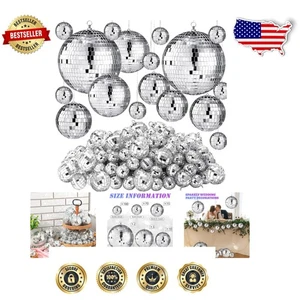 200 Mini Specchio Disco Palline: Ornamenti Argento Vibrante per Feste a Tema Anni 70 80 - Foto 1 di 9