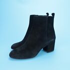 GIANNI BINI Womens Size 7M Black Suede Zip Ankle Fashion Boots Bootie
