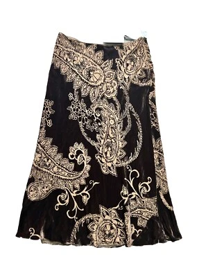 Ladies Windsmoor Brown Devore Velvet Brown Midi Skirt Size 12 BNWT very stylish - Image 1 of 4