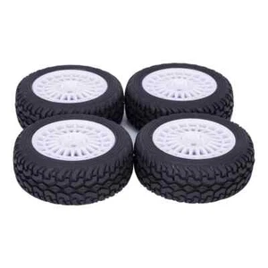 4X Rubber Rally Car Wheel Rim Tires 12mm Hex Tyre For RC 1/10 Wltoy 144001 Car - Picture 1 of 11